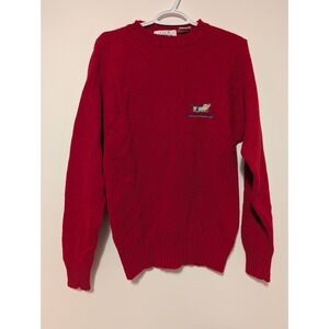 Vtg Club International Wool Atlantic Fishermens Sweater Men's Small Red Pullover